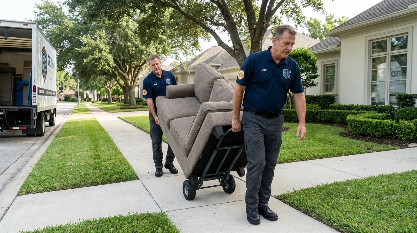 Local residential moving crew loading furniture in Blackwood, NJ